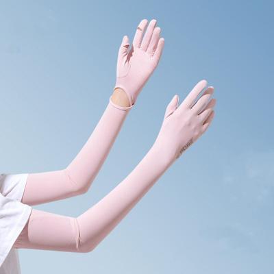 Elastic Long Ice Silk Sleeves Thin Cycling Gloves Sun Protection Sunscreen Arm Covers  Women