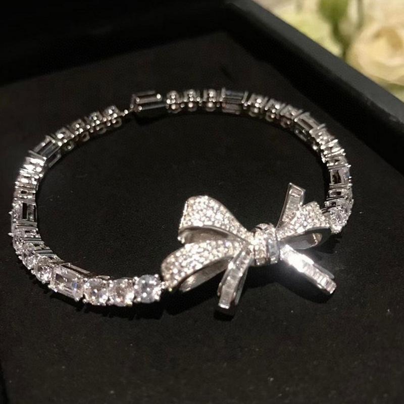 Temperament zircon bow splicing bracelet 2025 new ins light luxury jewelry women