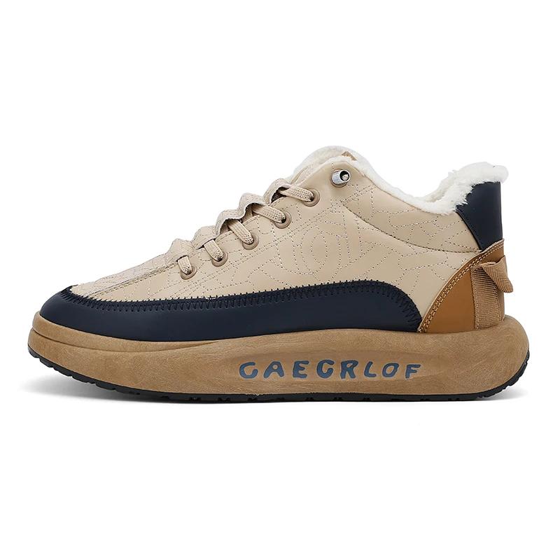 

2026 Men Autumn Winter Ankle Western Boots Male Sneakers Fashion Snow Shoes Outdoor Desert Hike Footwear Quality Dress Oxfords 39 бежевый