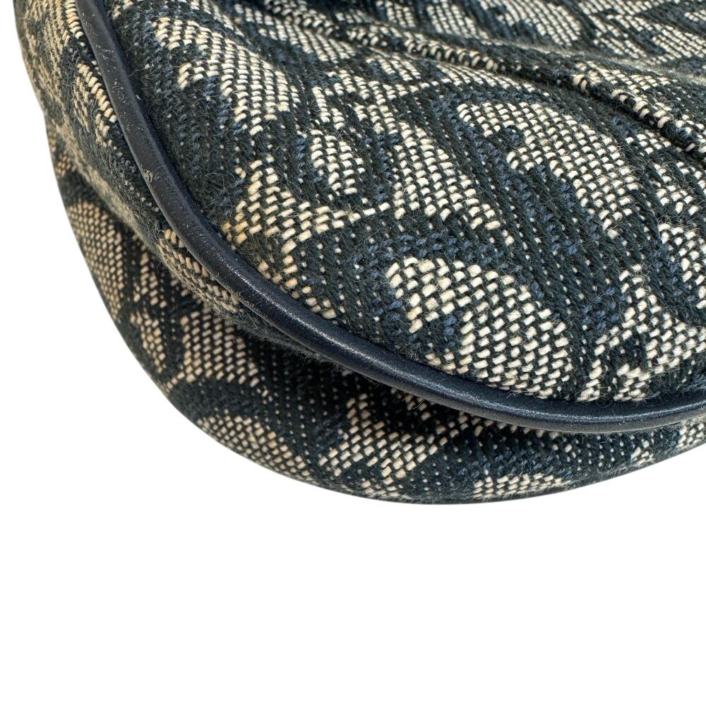 Dior Trotter Canvas Saddle Shoulder Bag Navy Canvas Used