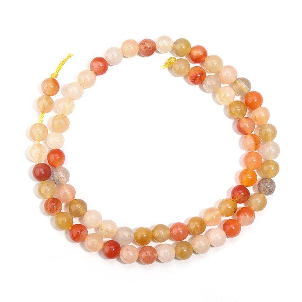 Natural Jades Stone Beads 4 6 8 10 12mm Lighter Imperial Jade Orange Round Loose Beads For DIY Jewelry Making Bracelets Necklace