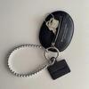 Fashionable Bag Pendant Accessories Black Pu Leather Texture Key Case Coin Purse Keychain Charm Gift
