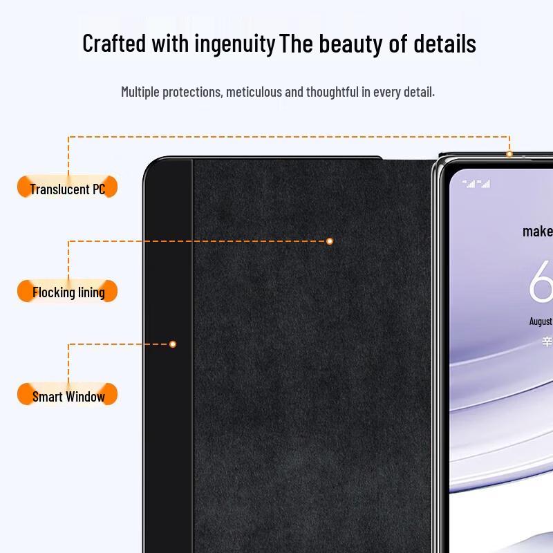 Ekakashop Genuine Leather Flip Case for Huawei Mate X Series Folding Phones
