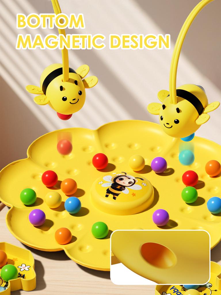 Kids Bee Magnetic Bead Toys Parent Child Interactive Board Game Fun Toys for Boys Girls Party Bee Hooking Toys Christmas Gifts