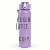 1PC Weekends Coffee And Hockey Text 750ml Color Plastic Sports Water Bottle Leakproof Flip Straw Lid Suitable for Sports Office Home Use