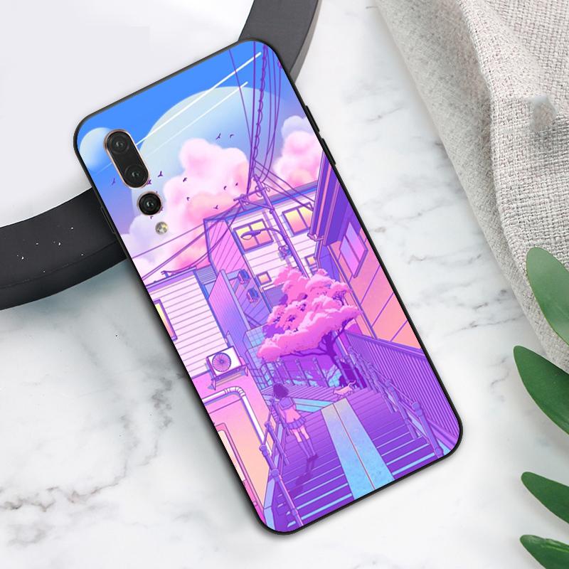Pastel Japan Kyoto City Case For Huawei Nova 12s 12i 11i 8i 7i Y73 Y70 Y90 Y60 Y72 Y61 Y91 9 10 SE P40 Lite P30 Pro