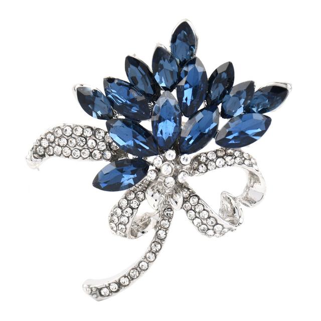 

Кристалл Голубой Букет Брошь Для Леди Стразы Корсаж Свадебный Банкет Брошь Платье Прищепки Ювелирные Изделия Аксессуары