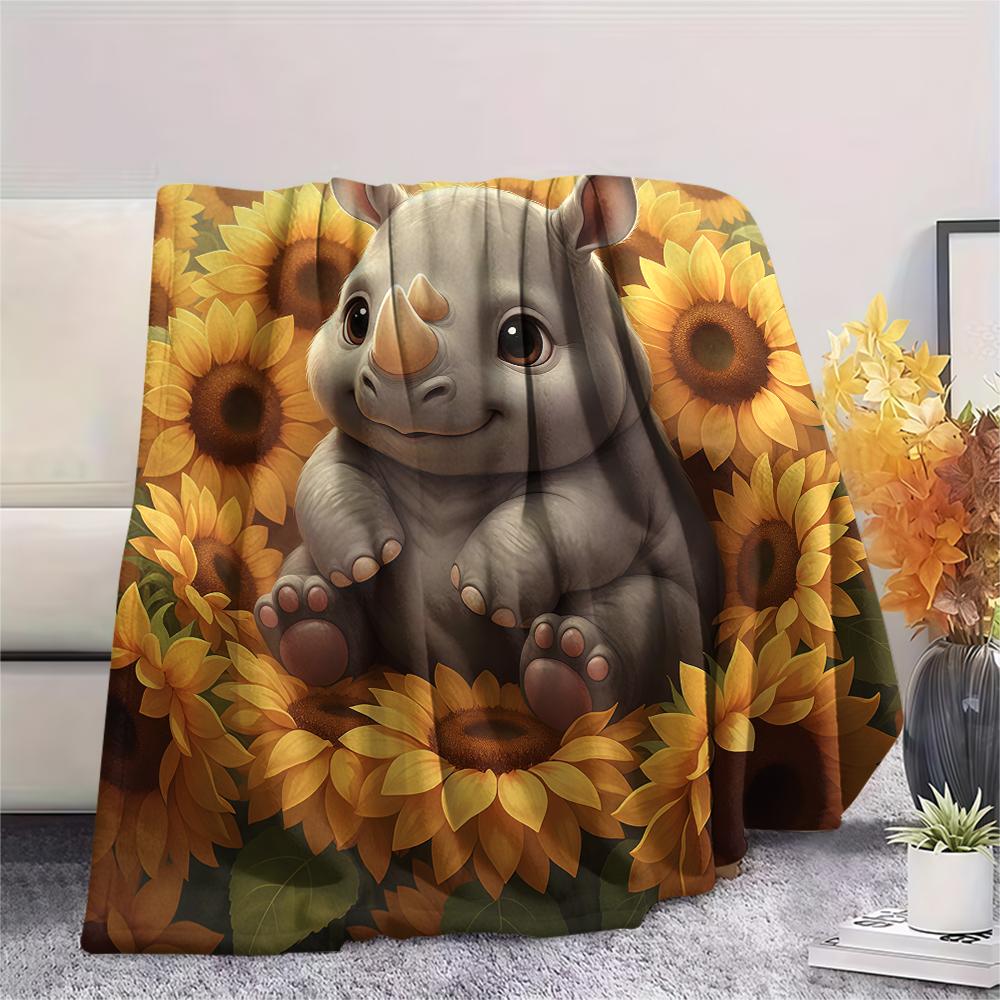 1Pc Cartoon Print Flannel Blanket, High Quality Comfortable for All Seasons, Home Decor, Warmth and Comfort, Perfect for Christmas Birthday Gift