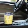 591ml Car Tumbler(1 Random Straw Included)Oil Paint Lemon Slice MotifCreative Gift Cup Outdoor Portable Cup Straight Travel Mug