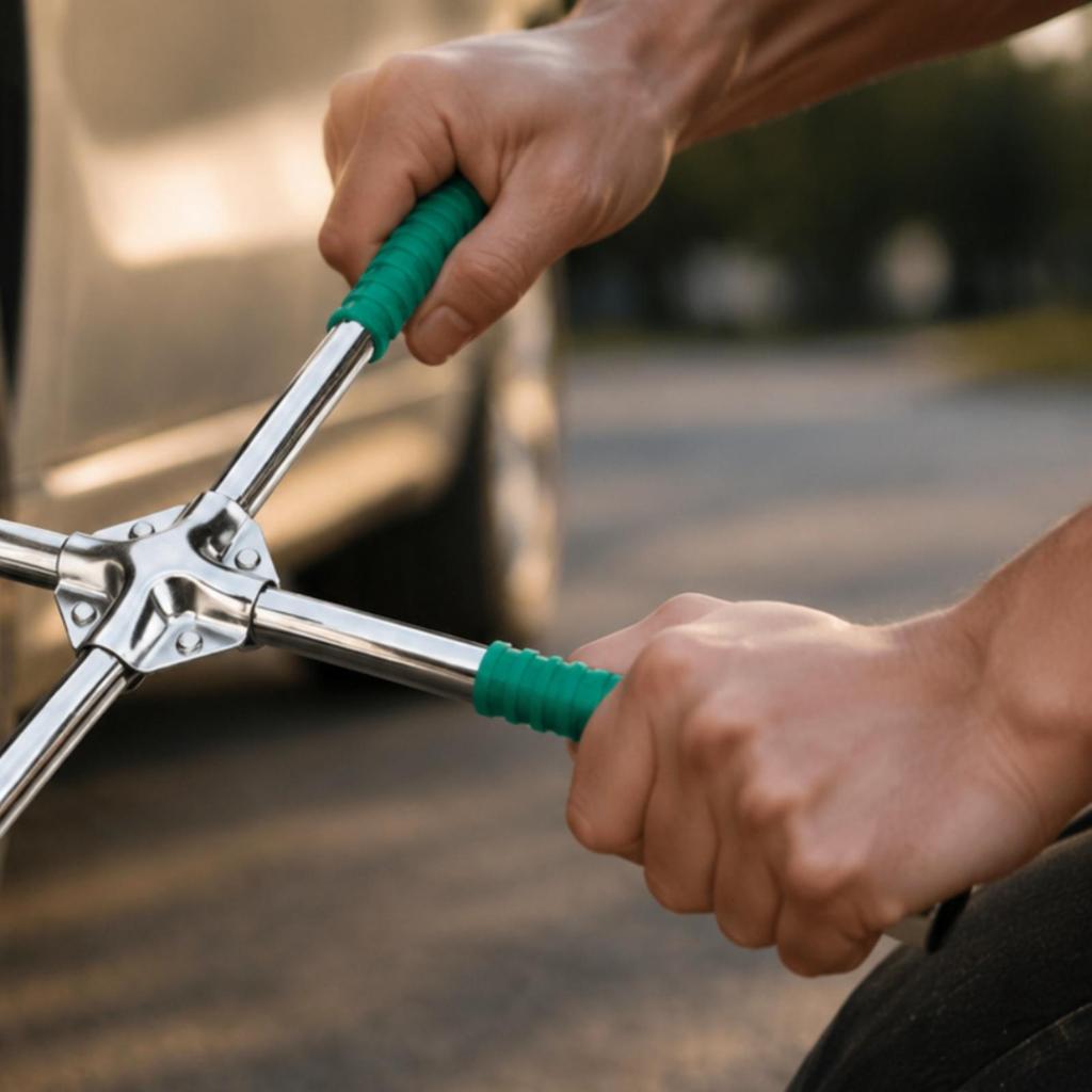 Heavy Duty 20-Inch Cross Wrench with Four Socket Ends Carbon Steel Lug
