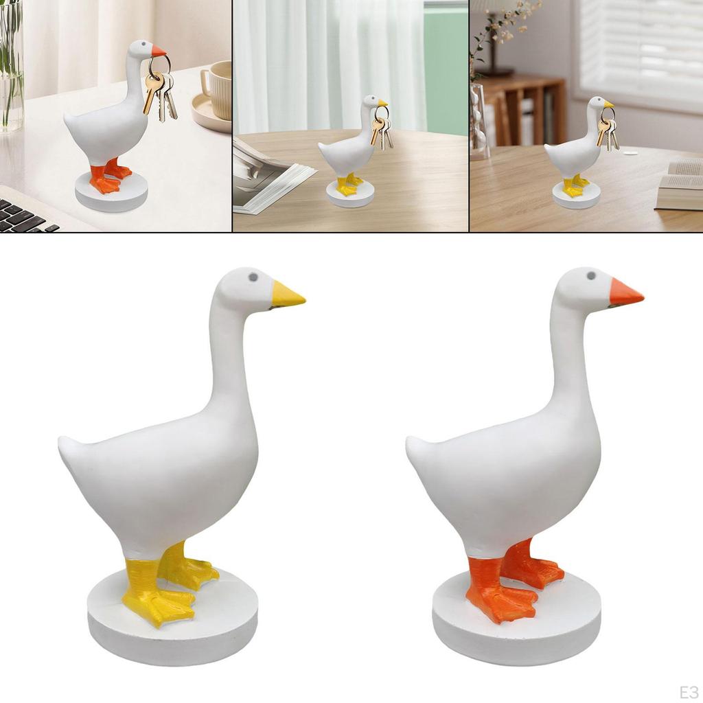 Goose Duck Key Holder Statue Gifts Resin Accessories Animal Sculpture for Storage Office