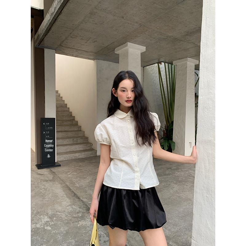 Interpret Beauty: 2025 Summer Polka Dot Short Sleeve Shirt for Women (Style S5119)