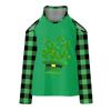 Mode féminine décontractée col en V St. Haut t-shirt à manches longues et épaules dénudées imprimé Saint-Patrick