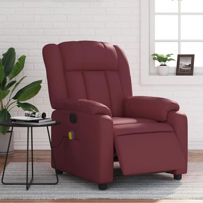 Vidaxl Foldable Massage Armchair, Electric, Burgundy, Faux Leather
