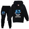 2pcs Steal A Brainrot Children's Tracksuit Set Anime 67 Six Seven Hoodies Pants New Thin Sweatshirt Sweatpants Suit Kids Clothes