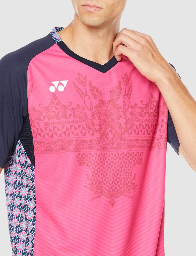 Yonex Short Sleeve Game Shirt Rose Pink Medium Men's (Fit Style), (123),