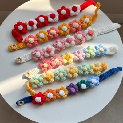 Haustier Handgefertigt Dreidimensionales Garn Blume Halsband Niedlicher Schal Dekorative Accessoires Hund Katze