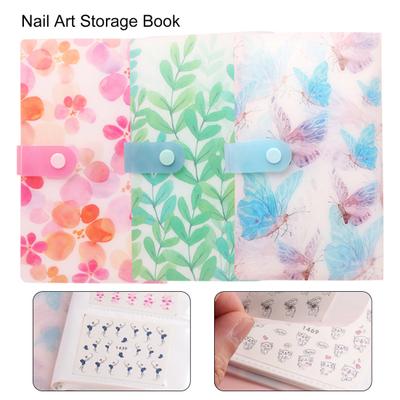 Nail Decal Display Book Exquisite Pattern Multiple-compartment Plastic Empty Storage Holder Nail Sticker Collecting Book Birthday Gift