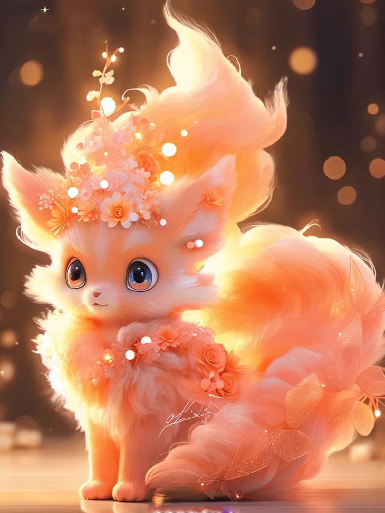 5D Diamond Painting Nine Tailed Little Fox Full Square/Round Diamond Embroidery Set Animal Landscape Mosaic Home Diamond Artist