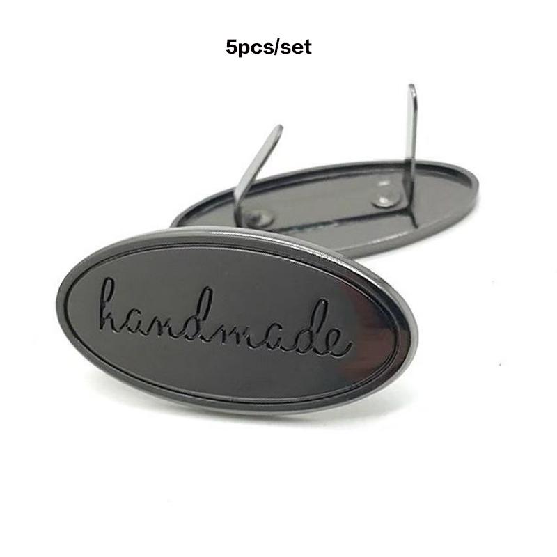 5Pcs/Set Luggage Hardware Accessories Label Decoration DIY Handmade Bag Hardware Decorative Buckle Handmade Trademark Iron Plate