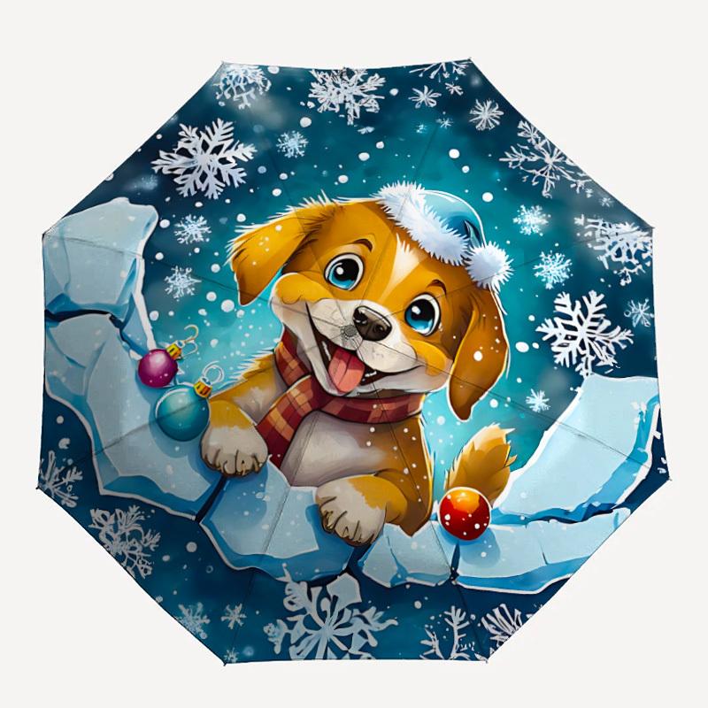 

1PC Winter, Festive Pup Personality Umbrella with 8 Frames, Automatic Open, Durable Frame, Quality Craftsmanship yy250912063