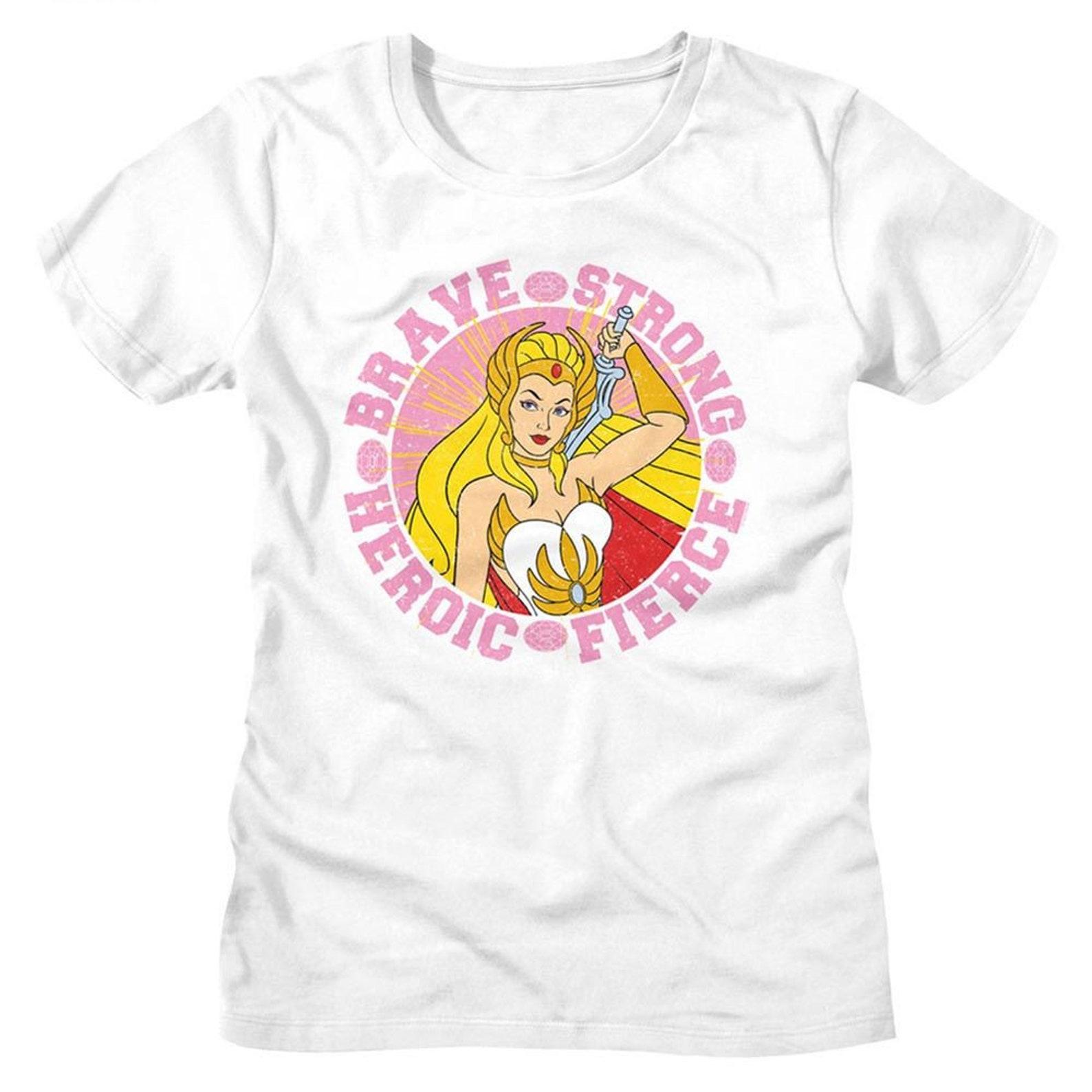 Masters of the Universe She-Ra Brave and Strong White Women s T-Shirt 2XL