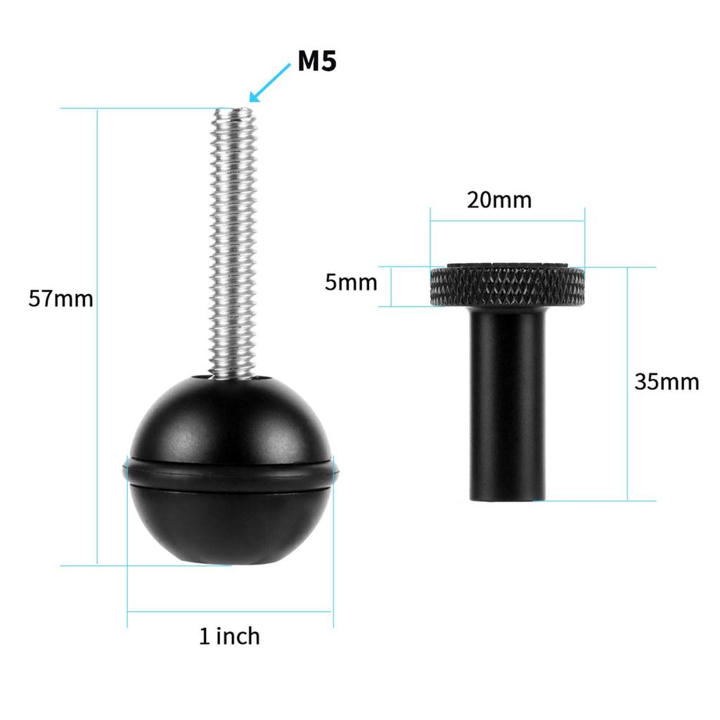 1 inch Ball Head Adapter Camera Screw Mount Adapter Durable for Camera Underwater Diving Photography Bracket Parts 1 Piece