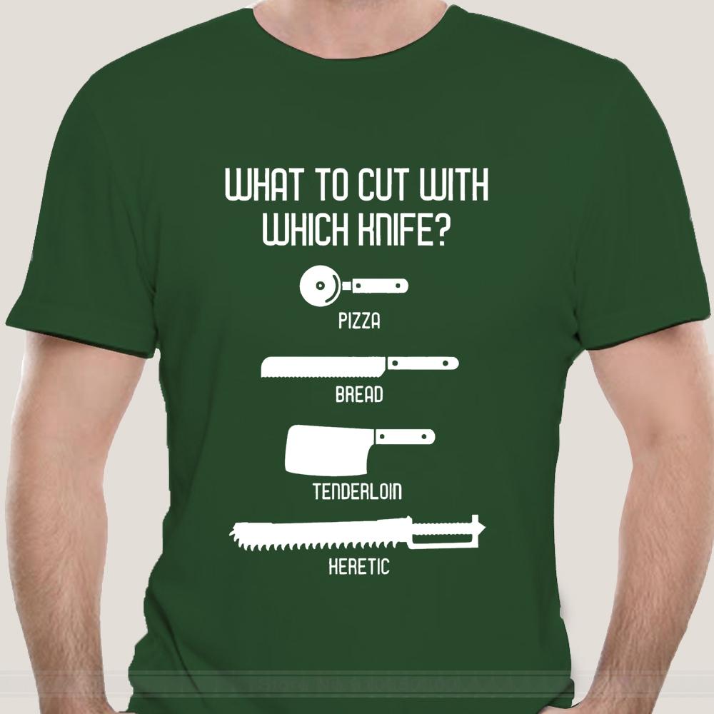 What To Cut with Which Knife - Wargaming Meme Chart T Shirt Wargaming Wargamer Men Cotton Tshirts