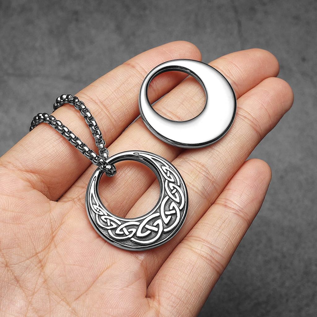 Viking Carving Pattern Men Necklaces Stainless Steel Pendant Chain Women Punk Fashion Jewelry New In Accessories Gifts