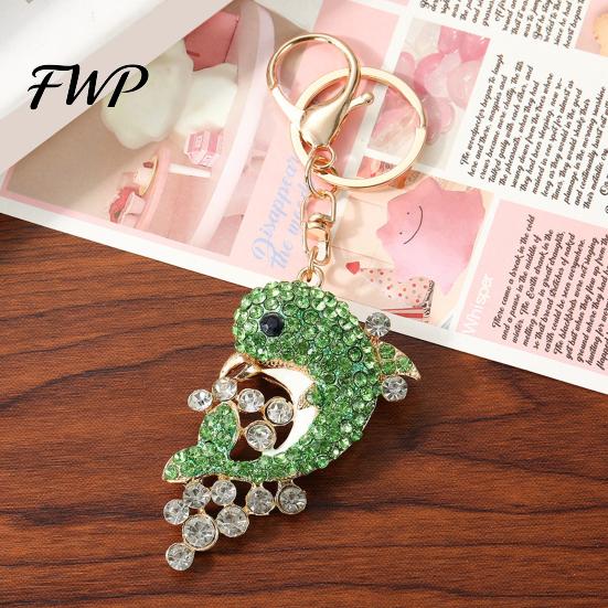 Ocean Animal Keyring Rhinestone Dolphin Keychain Sparkling Sea Car Key Ring Holder Backpack Purse Handbag Charm Christmas Birthday Gifts for