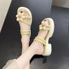 Fashion Height Shoes Slides Platform Women's Slippers and Ladies Sandals Cute with Heel Kawaii Indoor Open Toe Flower Outside on Offer Y