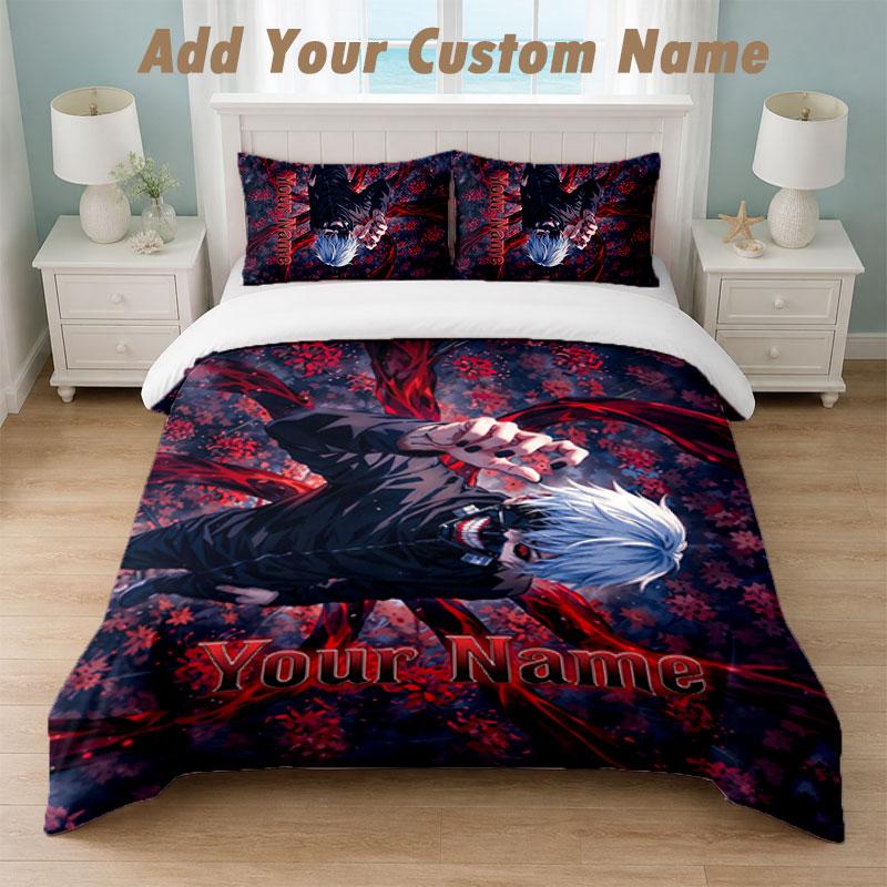 Bedding Set 1 Duvet Cover 2 Pillowcases Tokyo Ghoul Print Soft Bed Linen Bedroom Decor