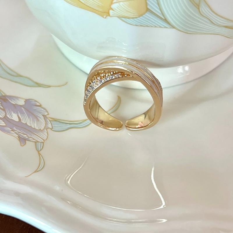 Retro Rose Shell Pearl Ring Female Colorful Sugar Cube Ring  Personality Adjustable Wave Pattern Ring Jewelry Gift
