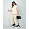 New Autumn and Winter Women's Fashion Casual Set, Solid Color Long-sleeved Shirt and Long Pants Split Two-piece Set