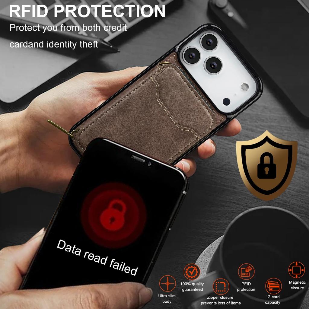 Detachable Magnetic Wallet Leather Phone Case for IPhone 17 Pro Max Air 16 Plus 15 14 13 12 11 Pro 16E Anti-Theft Brush Cover