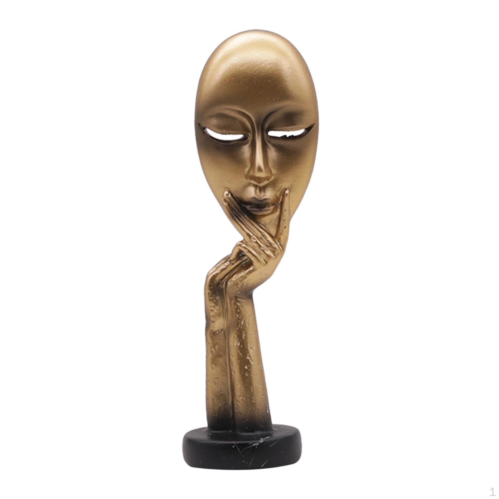 Абстрактная статуэтка Ручная работа, Мыслитель из смолы, Декоративная фигурка для дома, Ручная Style2 Gold_13x3.5cm