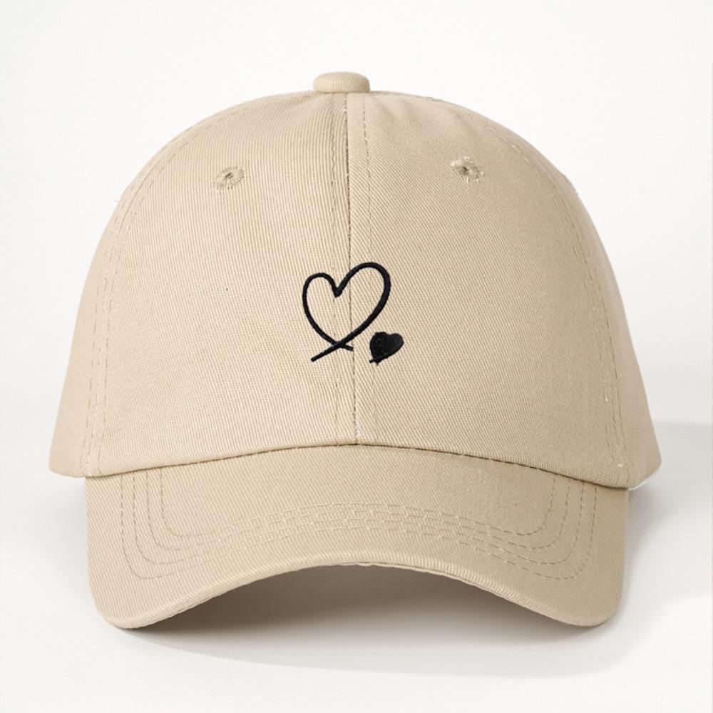 Heart Embroidered Baseball Cap UV Protection Hip Hop Hat Fashion Sun Hat  Outdoor