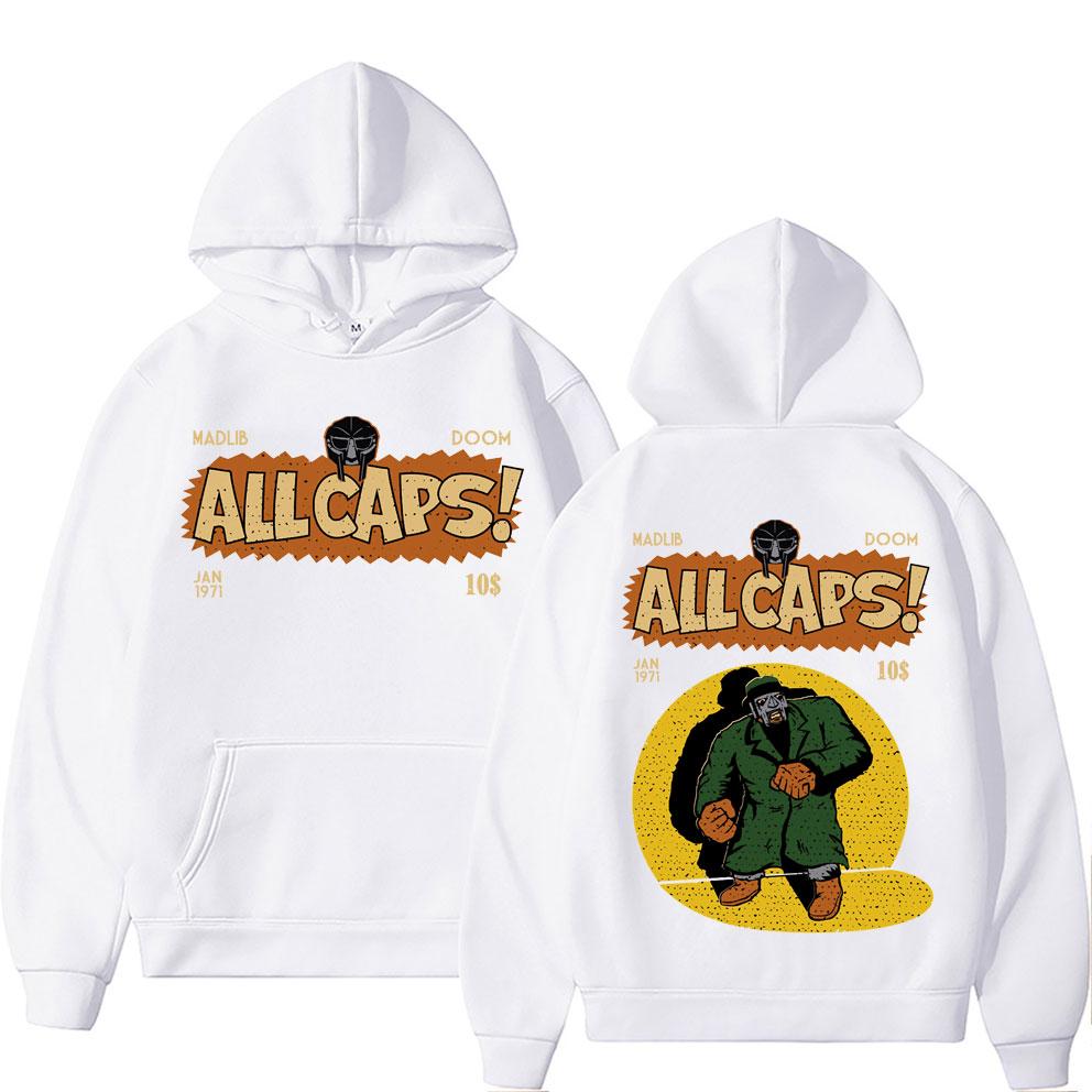 Madlib Doom Moletom com capuz estampa dupla face Cantor Madvillain Mf Doom Moletom com capuz incrível unissex feminino Hip Hop Moletom unissex Streetwear