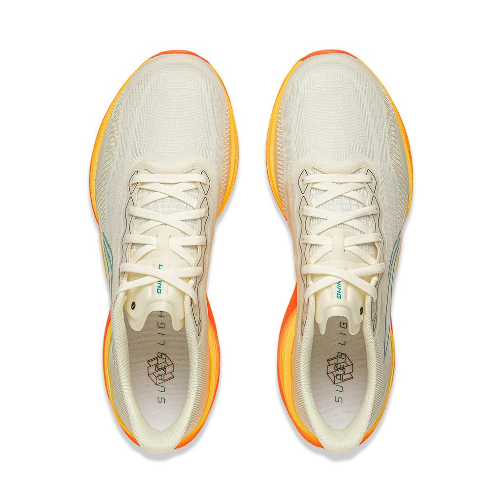 Li Ning Ultra Light 22 Závodní Lehké Odpružené Běžecké Boty Pánské Tenisky Béžová Oranžová ARBV001-44