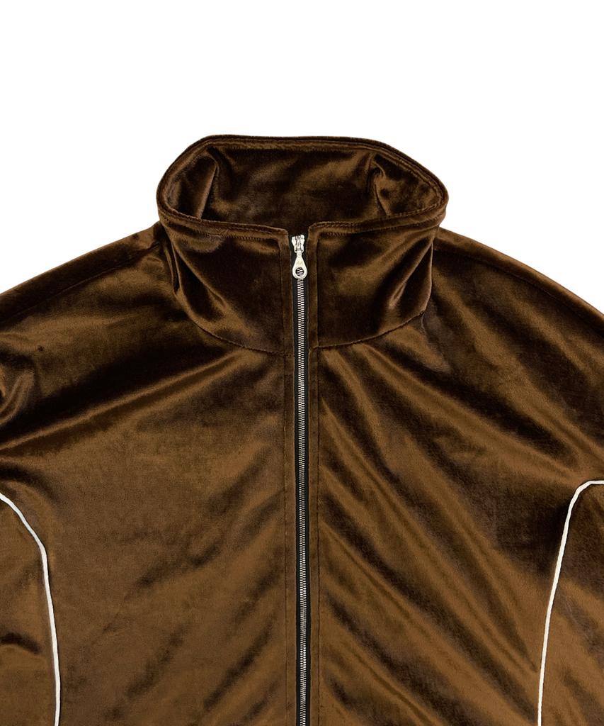 Losttownsupply Raw Velvet Zip-Up Jacket Brown