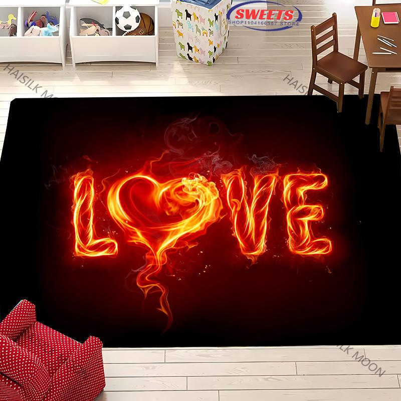 17 Styles Artistic Love Theme Printed Carpet Living Room Bedroom Sofa Office Large Area Decorative Mat Kids Play Rugs Warm Gift