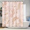 Modern White Floral Shower Curtain Waterproof Bathroom Decor Pink Gold Green Leaves Print Bathtub Coverings Home Decoration Idea