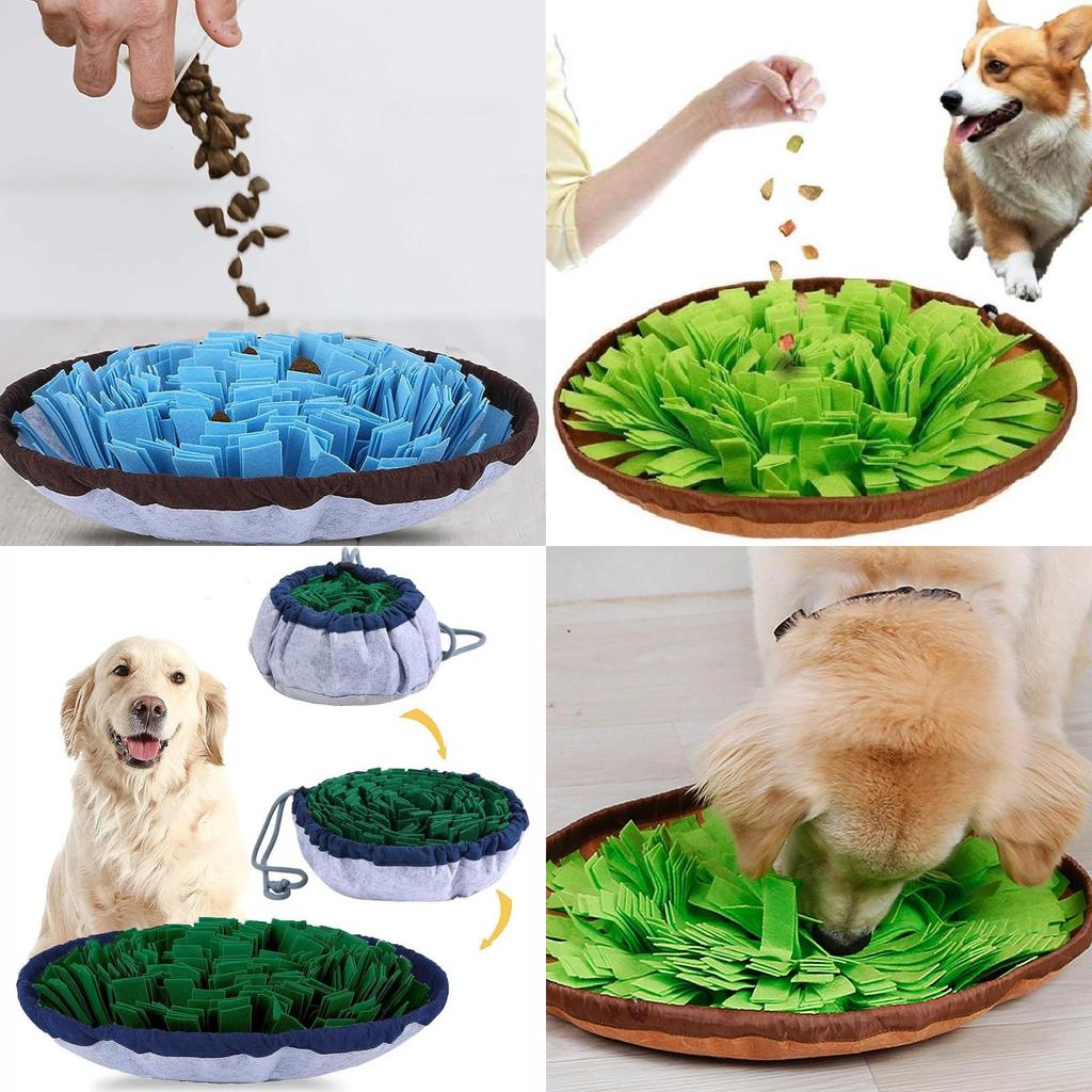 Pet Feeding Snuffle Mat For Dogs Felt Anti-choke Food Dispensing Toy In Pink