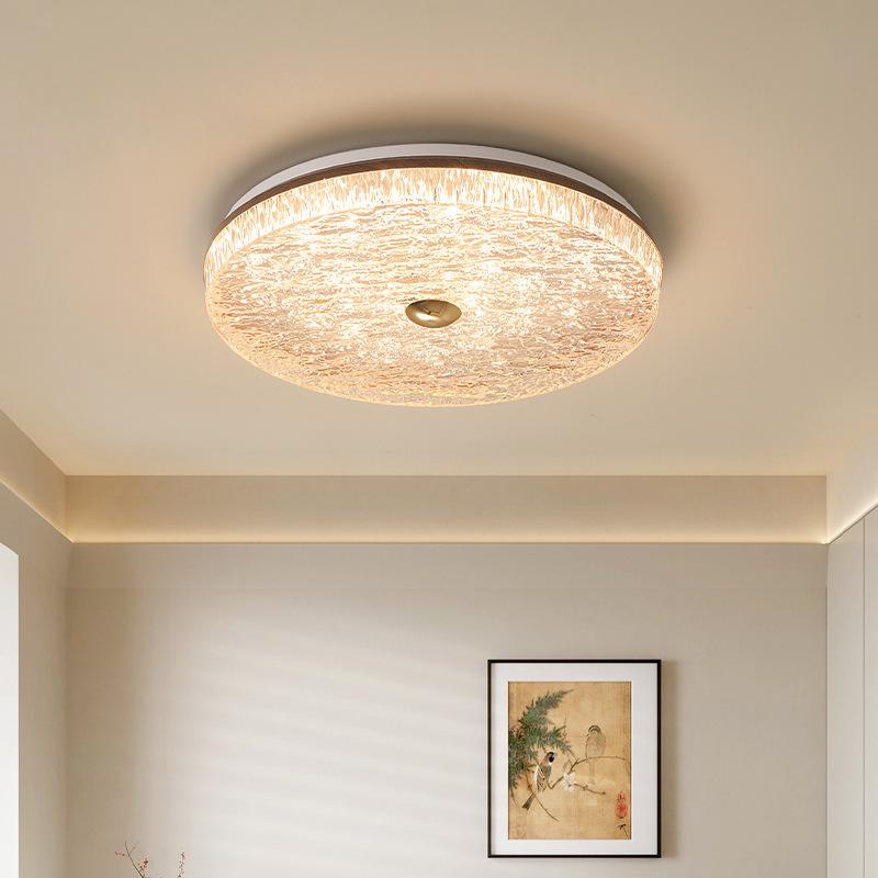 Modern Italian Minimalist Ceiling Light, Walnut Finish, Full Spectrum Eye Protection for Bedroom & Study