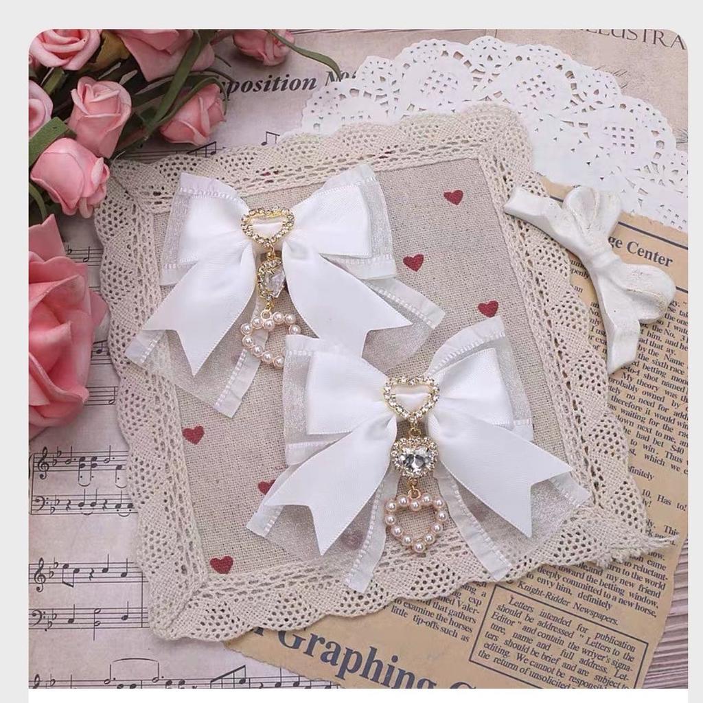 [1 pair]Hair Bows Girl Y2k Japanese Accessories for Women Trendy Hair Clips Popular Summer Accessory Lolita Hair Clip Trend 2024