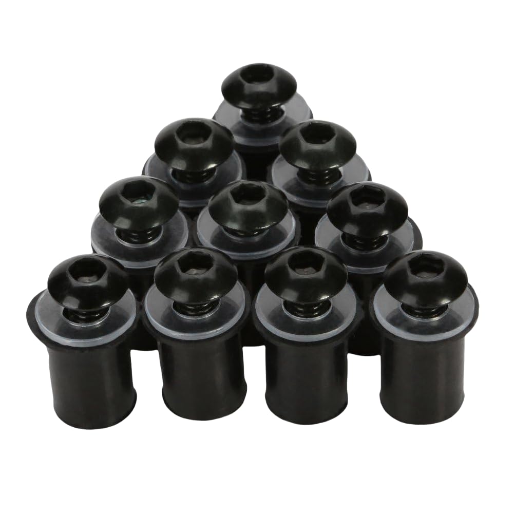 

Screen Bolts Set of 10 Wellnut Windshield Screws with Hex Key for Cowl Screen Cowl/Screen Fixing (Black) чёрный