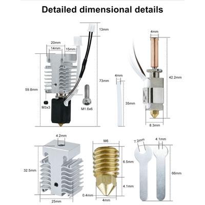 Ceramic Heater Block Hot End Kit with Cooler for Ender 3 V3 SE 3D Printer Extruder Replacement Accessories 24V 60W