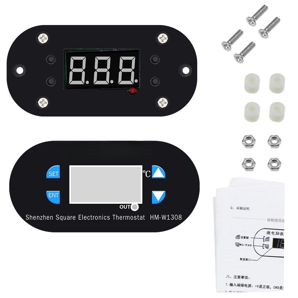 W1308 Digital Temperature Controller 12V 220V Microcomputer Thermostat Heat Cool Temp Control Electronics Thermostat with Sensor