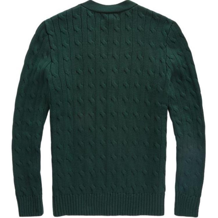 Polo Ralph Lauren Sweater Solid Color Logo Embroidery Single-Breasted Knit Kids Sweater Green CWPOSWEY6820417-300