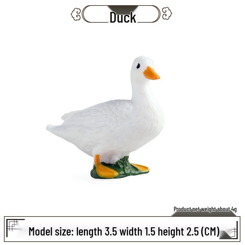 Mini Poultry Animal Models: Yellow Cattle, Chicken, Duck, Goose, Pig, Goat, Donkey, Horse Toys for Kids' Early Education & Decor